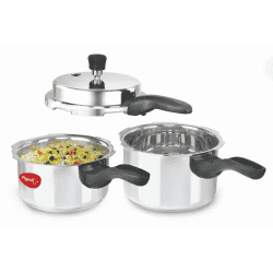 Pigeon Mini combi Aluminium Pressure Cooker | 2+3 L