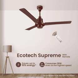 Orient Electric EcoTech Supreme Ceiling Fan | 5 Star | 1200 mm | BLDC Motor | Remote | 3 Blade | Brown
