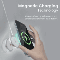 Ambrane AeroSync 15 Watt Fast Charging Wireless Pad | Compatible with Wireless Charging Enabled Devices | White |