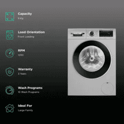 BOSCH Fully Automatic Front Load Washing Machine | 8 kg | WGA1320SIN