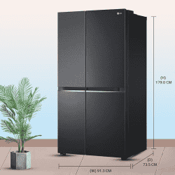 LG 694 L | Frost Free Smart Inverter | GC-B257SQUV AMCQEBN | Door Cooling Plus Technology Side-by-Side Refrigerator | Matte Black