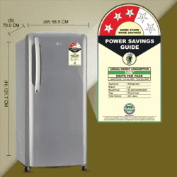 LG 201 L 3 Star | Direct Cool Single Door Refrigerator | Fast Ice Making | GL-B211HPZD | Shiny Steel