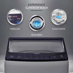 Haier HWM80-826DNZP | 5 Star In-built Heater Fully Automatic Top Load Washing Machine | 2023 Model | 7.5 Kg