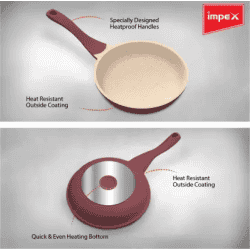 IMPEX RUBY 24 Aluminium Diecast Nonstick Fry Pan 24 cm diameter 1 L capacity  Aluminium, Non-stick