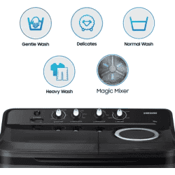 SAMSUNG Semi Automatic Top Load Washing Machine | 7.5 kg | WT75B3200GD/TL | Black,Grey