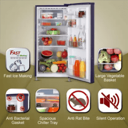 LG 185 L Direct Cool Single Door 3 Star Refrigerator with Fast Ice Making | GL-B199OBED | Blue Euphoria