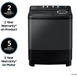 SAMSUNG Semi Automatic Top Load Washing Machine | 7.5 kg | WT75B3200GD/TL | Black,Grey
