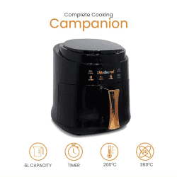 Blueberrys 1400W 6L Digital Air Fryer 360° Rapid Air Technology