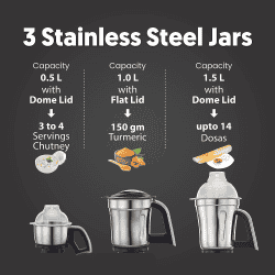 PREETHI STEELE SUPREME | MG-208 | 5Y 750W | MIXER GRINDER