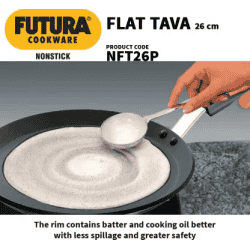 Hawkins Futura Nonstick Flat Tava | 26 cm | 4.88 mm | Black | NFT26P