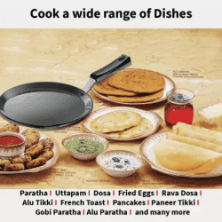 Hawkins Futura Nonstick Flat Tava | 26 cm | 4.88 mm | Black | NFT26P