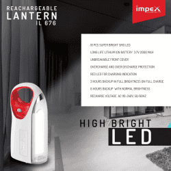 IMPEX IL 676 Lantern Emergency Light  | White & Red