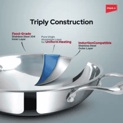IMPEX TKM2016 |  Triply Stainless Steel | 3 Pcs  | Cookware Set