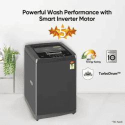 LG 7.5 kg 5 Star | Smart Inverter Technology | T75SKMB1Z ABMQEIL | TurboDrum Fully Automatic Top Load Washing Machine