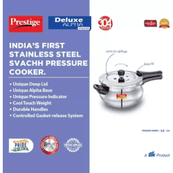 Prestige Deluxe Alpha Svachh | 20267 | Induction Bottom Pressure Cooker | 3L