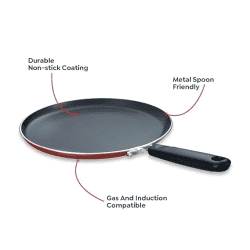Prestige Omega Deluxe Granite Non Stick Round Base Omni Tawa | 30 cm | Black