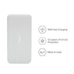 Redmi Lithium Polymer Power Bank | Fast Charging | 10000 mAh | 10 W | White | PB100LZM