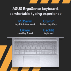 ASUS Vivobook Thin and Light Laptop | Intel Core i3-1315U | 39.62 cms | 8GB | 512GB | Silver | K3504VAB-NJ322WS