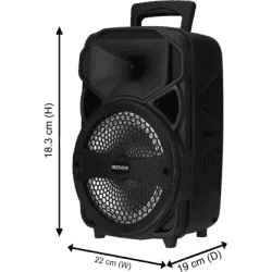 Gizmore GIZ WHEELZ T 1050 Bluetooth Party Speaker | 10 W  | Black