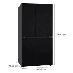 LG Side by Side Refrigerator | Frost Free with Smart Inverter Compressor | 650 Litres | 3 Star | Black Mirror | GLB257DBM3
