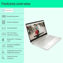 HP Laptop | 15s-fr5010TU | 12th Gen Intel Core i5 1235U | 15.6 inch | 8GB/512 GB/Intel Iris Xᵉ Graphics/Win 11/Dual Speakers/Backlit KB | Natural Silver