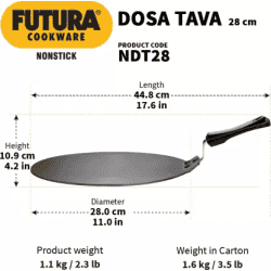 Hawkins NDT28 Non Stick Dosa Tawa | 28 cm