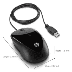 HP X1000 Optical Wired Mouse | USB 2.0, Black