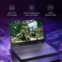 Lenovo LOQ Intel Core i5 12th Gen Gaming Laptop | 82XV00F7IN | 16GB / 512GB | SSD/Windows 11 Home/8 GB Graphics/NVIDIA GeForce RTX 4060 | Storm Grey
