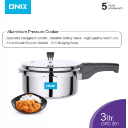 Onix OPC 301 | 3 L | Induction Bottom Pressure Cooker | Stainless Steel