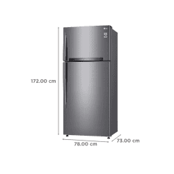 LG Frost Free Double Door Refrigerator | GN-H602HLHM.APZQEBN  | 475 Litres | 1 Star | Platinum Silver