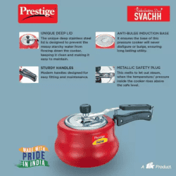 Prestige Svachh Nakshatra Red Handi |10752 | 3 litre | Red