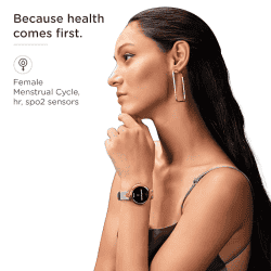 Pebble Venus Smartwatch for Women with Advance Bluetooth Calling | Tan Gold