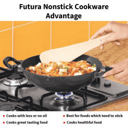 Hawkins Futura Nonstick Kadhai | Deep Fry Pan | 4 L | 30 cm | 3.25 mm | NK40S