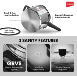 IMPEX Delight Aluminium Dripless Pressure Cooker | 10 L
