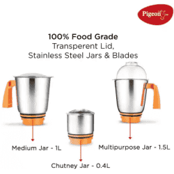 PIGEON | EGNITE | 750 W | 3 Jars Mixer Grinder