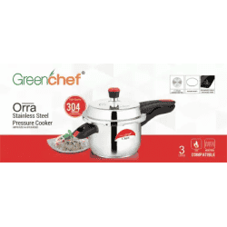 Greenchef Orra Induction Bottom Pressure Cooker | 3 L | Stainless Steel