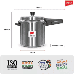 IMPEX Delight Aluminium Dripless Pressure Cooker | 10 L