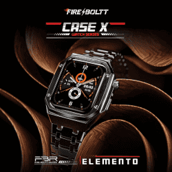 Fire-Boltt Elemento, Wireless Charging Rugged Casing with Always On Display | Smart watch | Silver