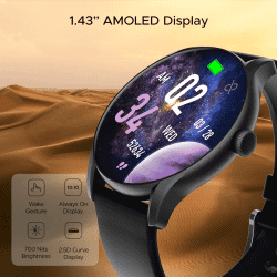 boAt Primia Ace Smartwatch | Charcoal Black Strap