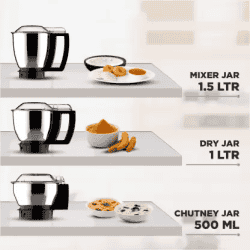 Butterfly Magnum 1.2 Hp Mixer Grinder | 3 Jar | 900 Watt | Black