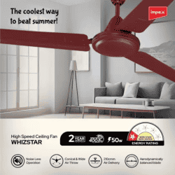 IMPEX WHIZSTAR  Blade Ceiling Fan1200 mm 1 Star/3  | Cherry Brown