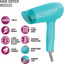 HAVELLS HD2222 Hair Dryer | 1200 W | Blue