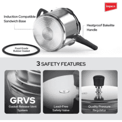 IMPEX EP3C5 Stainless steel pressure cooker combo 3 L, 5 L
