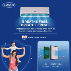 CARRIER 6-in-1 FLEXICOOL | 5 STAR R32 CARRIER |  I/D-18K INDUS DX | SPLIT INVERTER AC