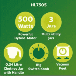 PHILIPS HL7505/00  ROBIN |  500W |  MIXER GRINDER