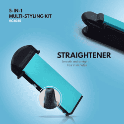 Havells HC4045 5 in 1 Hair Styler - Straightener, 19mm Curler, Crimper, Conical Curler & Volume Brush for Multiple Styles