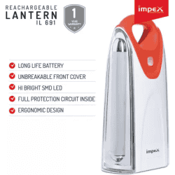 IMPEX IL 691 Lantern Emergency Light | White