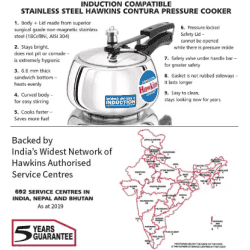 Hawkins Contura | 3 L Induction Bottom Pressure Cooker | SSC30 | Stainless Steel