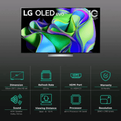 LG evo C3X 55 inch | OLED 4K Ultra HD WebOS TV | OLED55C3XSA | AI Processor Gen6