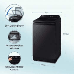 Samsung Fully Automatic Top Load Washing Machine | 9 kg | 5 Star | Black Caviar | WA90BG4546BVTL